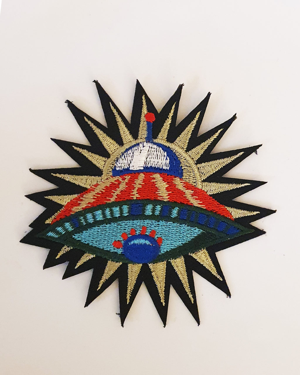 Space Ship Iron On Patch - Roses & Rhinos