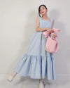 Women Mermaid Sky Blue Sleeveless Maxi Dress