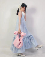 Women Mermaid Sky Blue Sleeveless Maxi Dress