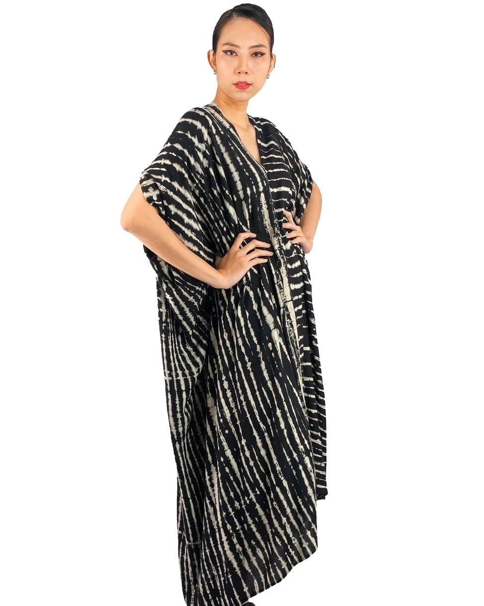 Women Stripe Midi Kaftan Dress