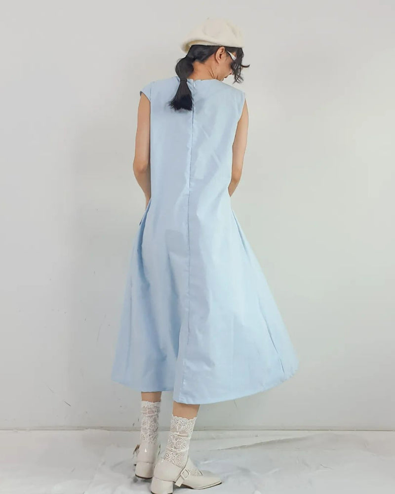 Women Mystic Cut Out Sky Blue Dress