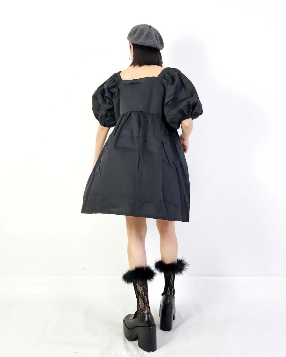 Olivette Black Short Dress