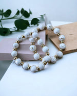 White and Gold Bead Bracelet