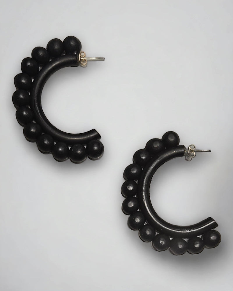 Mohawk Black Small Hoop Earrings