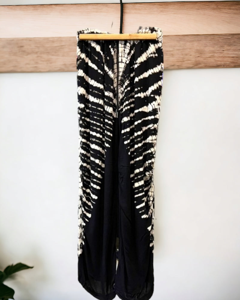 Drawstring Ankle Semi Tye Dye Casual Pants