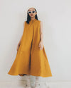 Women Stella Ochre Mandarin Collar Dress