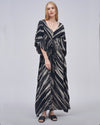 Women Ikat Tie V Neck Kaftan