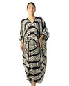 Women Circle Stripe V Neck Kaftan