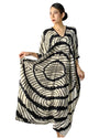 Women Circle Stripe V Neck Kaftan