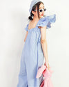 Women Josie Blue Check Jumpsuit