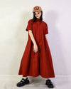 Women Lovina Red Shirt Midi Dress