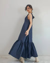 Women Mermaid Navy Sleeveless Maxi Dress