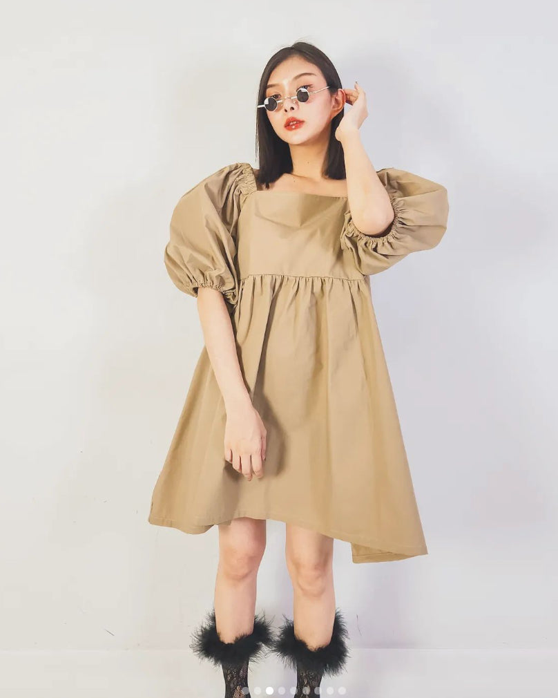 Olivette Tan Short Dress