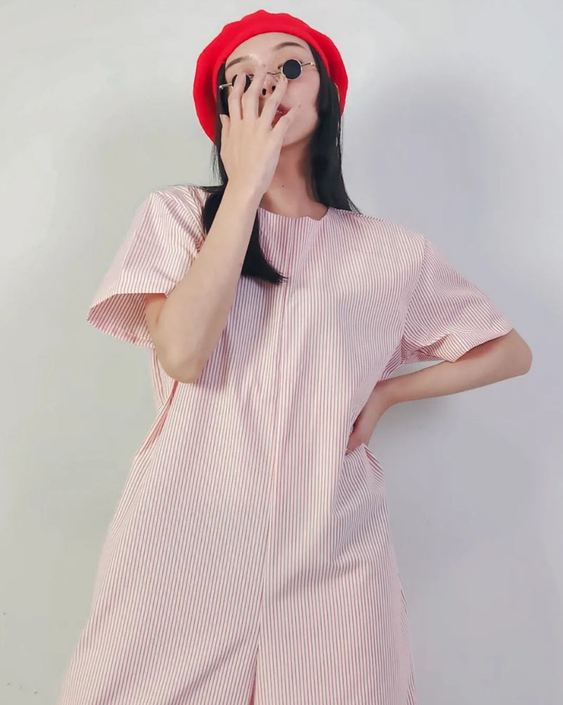 Women Joey Red Stripe Jumpsuit