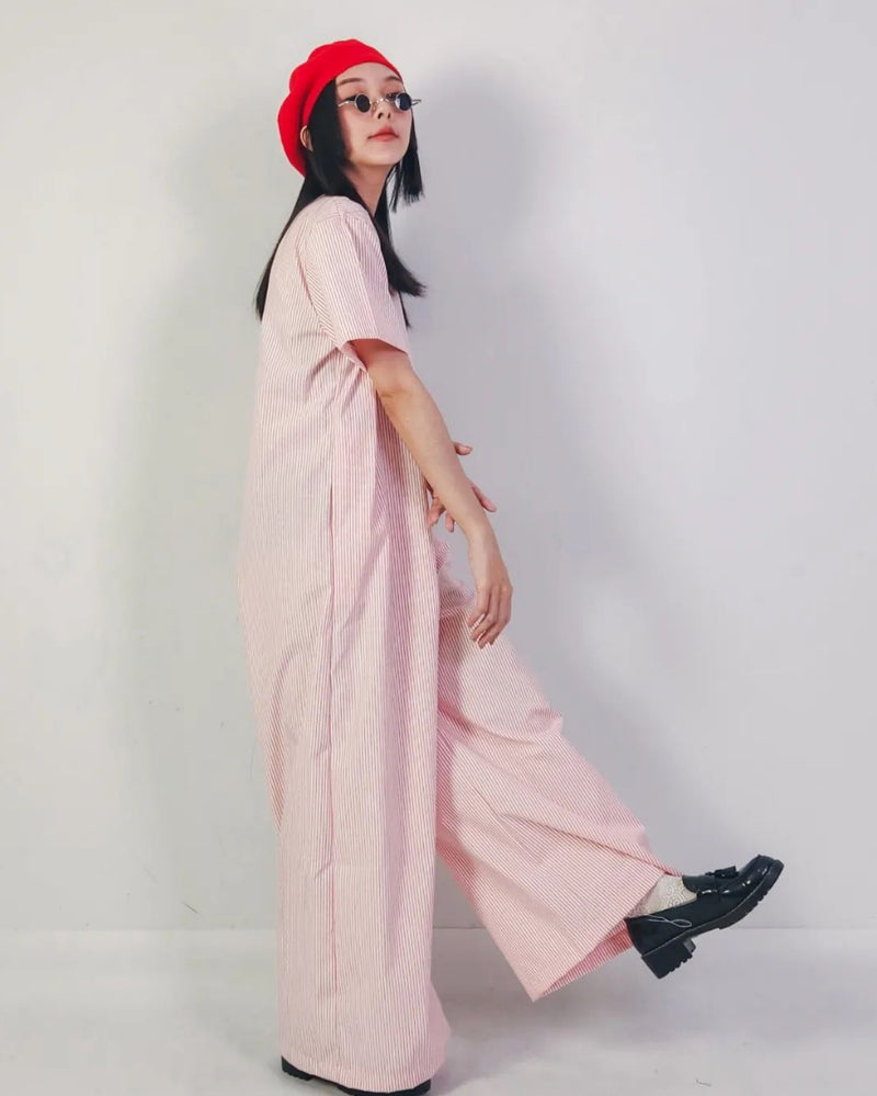 Women Joey Red Stripe Jumpsuit