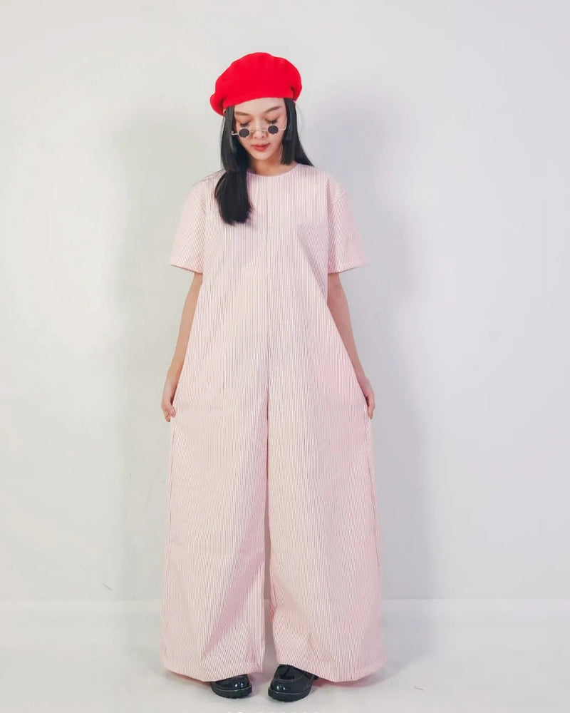 Women Joey Red Stripe Jumpsuit