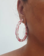 Swirl Pink Hoop Earrings