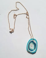 Blue Agate Drop Necklace