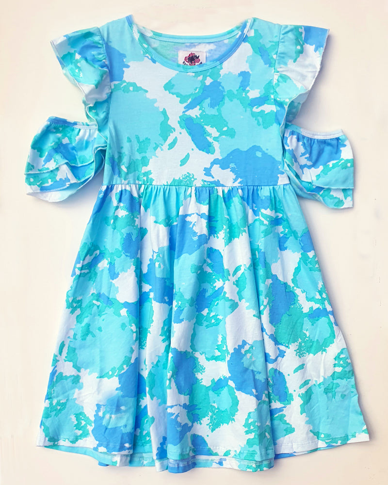 Clouds Blue Peep Dress