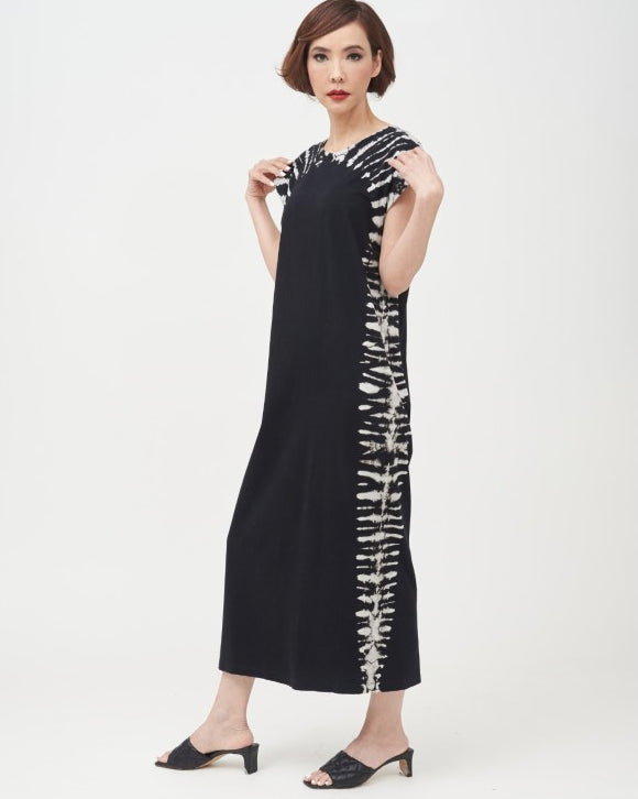 Women T-Shirt Border Maxi Dress