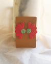 Half Flower Brick Stud Earrings