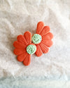 Half Flower Brick Stud Earrings