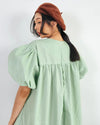 Women Mint Bub Bubble Sleeve Dress
