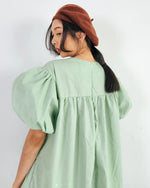 Women Mint Bub Bubble Sleeve Dress