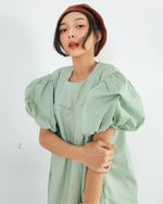 Women Mint Bub Bubble Sleeve Dress