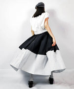 Women Cole Black Colour Block Long Skirt