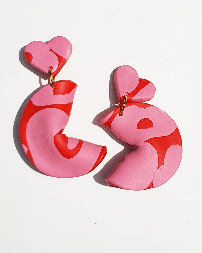 Fortune Cookie Heart Earring