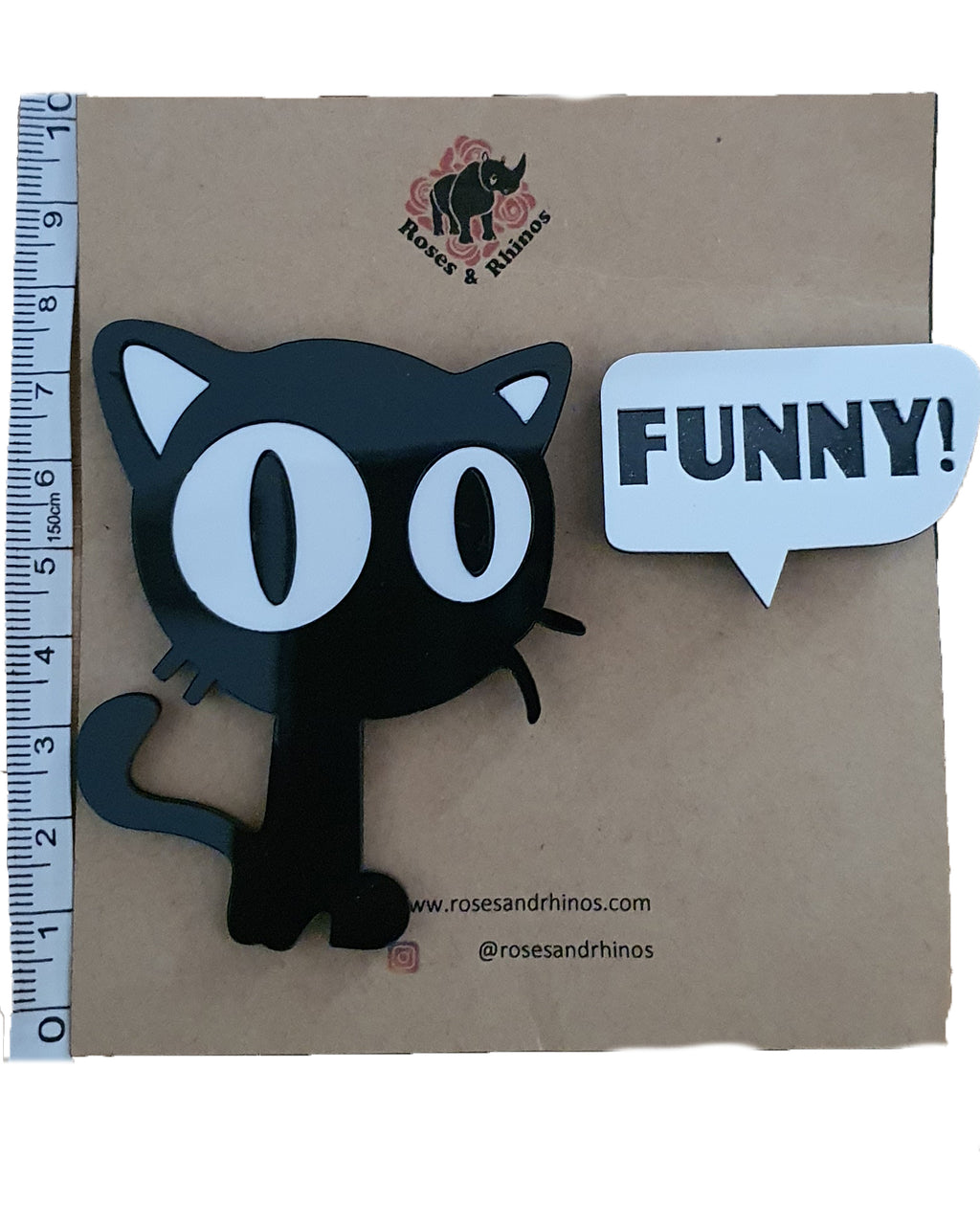 Funny and Cat x 2 Pin - Roses & Rhinos