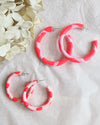 Heart Pink Hoop Earrings