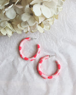 Heart Pink Small Hoop Earrings