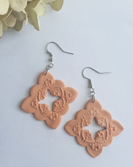 Tan Diamond Moroccan Drop Earring