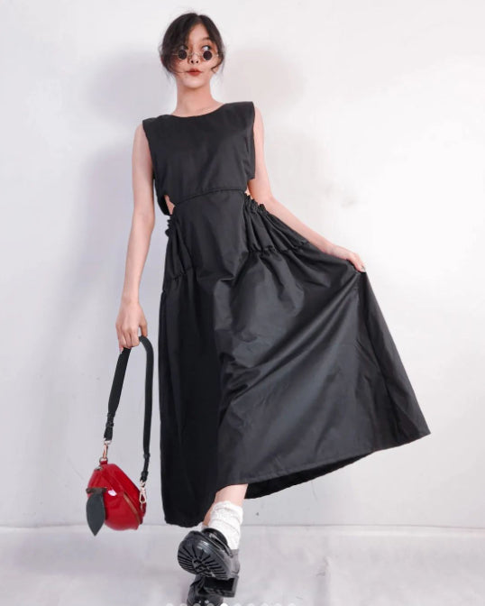 Women Mystic Cut Out Black Dress