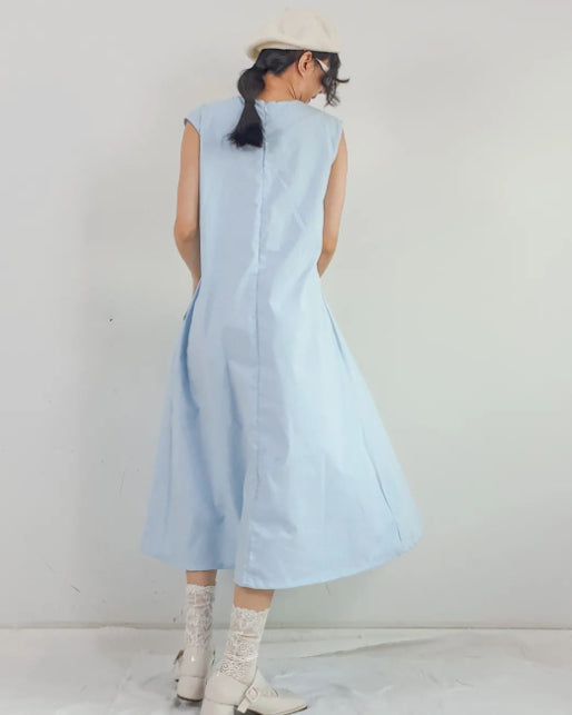 Women Olivia Sleeveless Blue Midi Dress