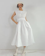 Women Olivia Sleeveless White Midi Dress
