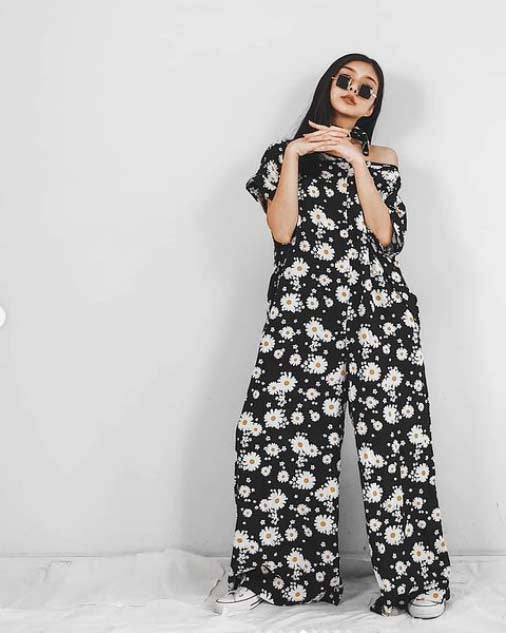 Women Orion Black Flora Jumpsuit