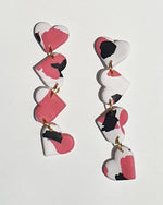 Multi Heart Pink Blur Drop Earrings