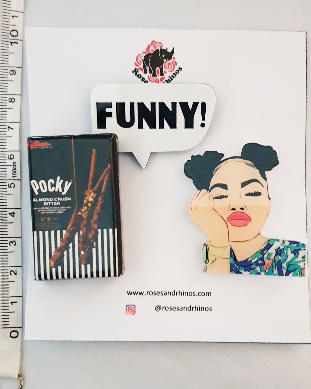 Pocky Funny Girl x 3 Pin - Roses & Rhinos