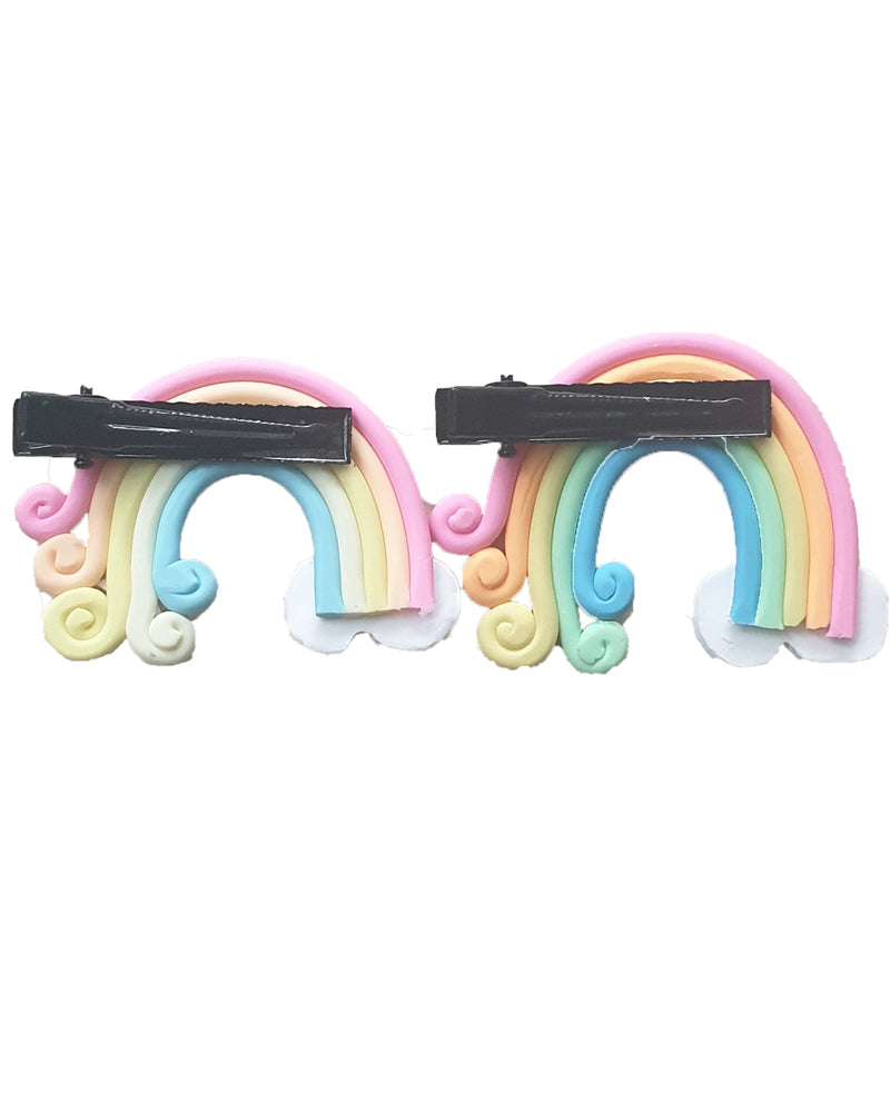 Rainbow Pink Hair Clip x2 - Roses & Rhinos
