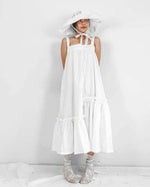 Women Sam Ruffles White Maxi Dress