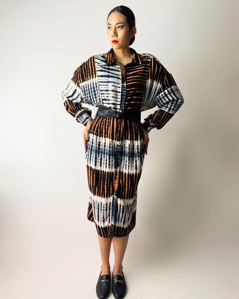 Women Senegal Stripe Shirt Dress
