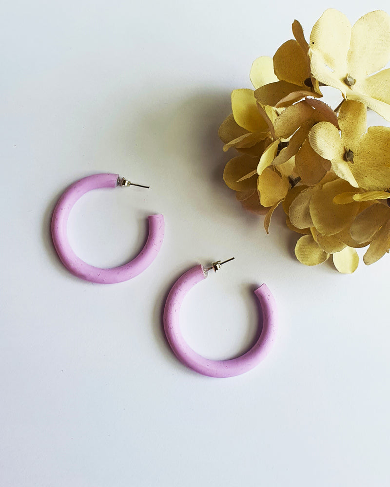 Pastel Purple Small Hoop Earrings