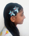 Smiley Blue Star Sparkle Hair Clip x2 - Roses & Rhinos