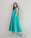Women Stella Green Mandarin Collar Dress