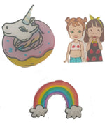 Unicorn Rainbow x 3 Pin - Roses & Rhinos
