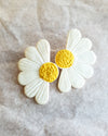 Half Flower White Stud Earrings