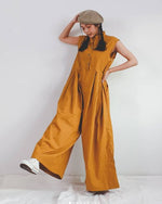 Women Wide Leg Ochre Jumpsuit